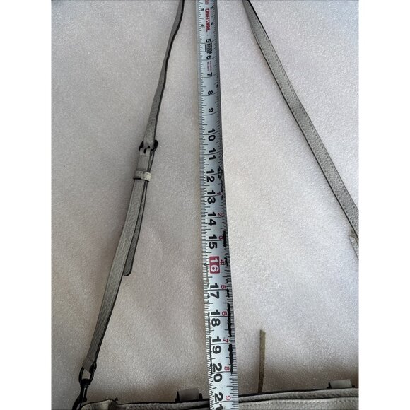 Rowallan White & Navy Leather Tote Bag With Metal Logo Plate - Picture 16 of 16